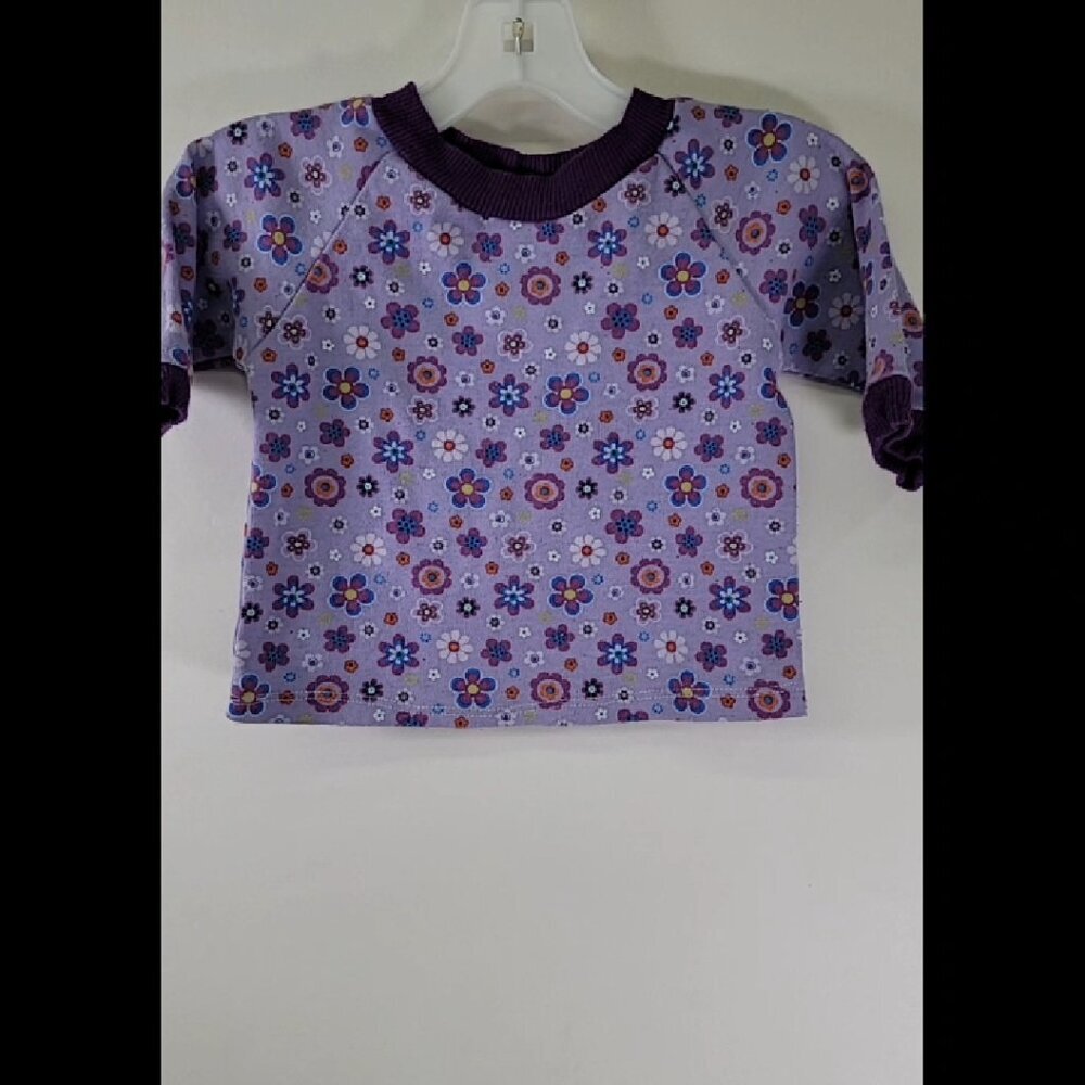 Handmade Floral Print Purple Top Size 12 MO